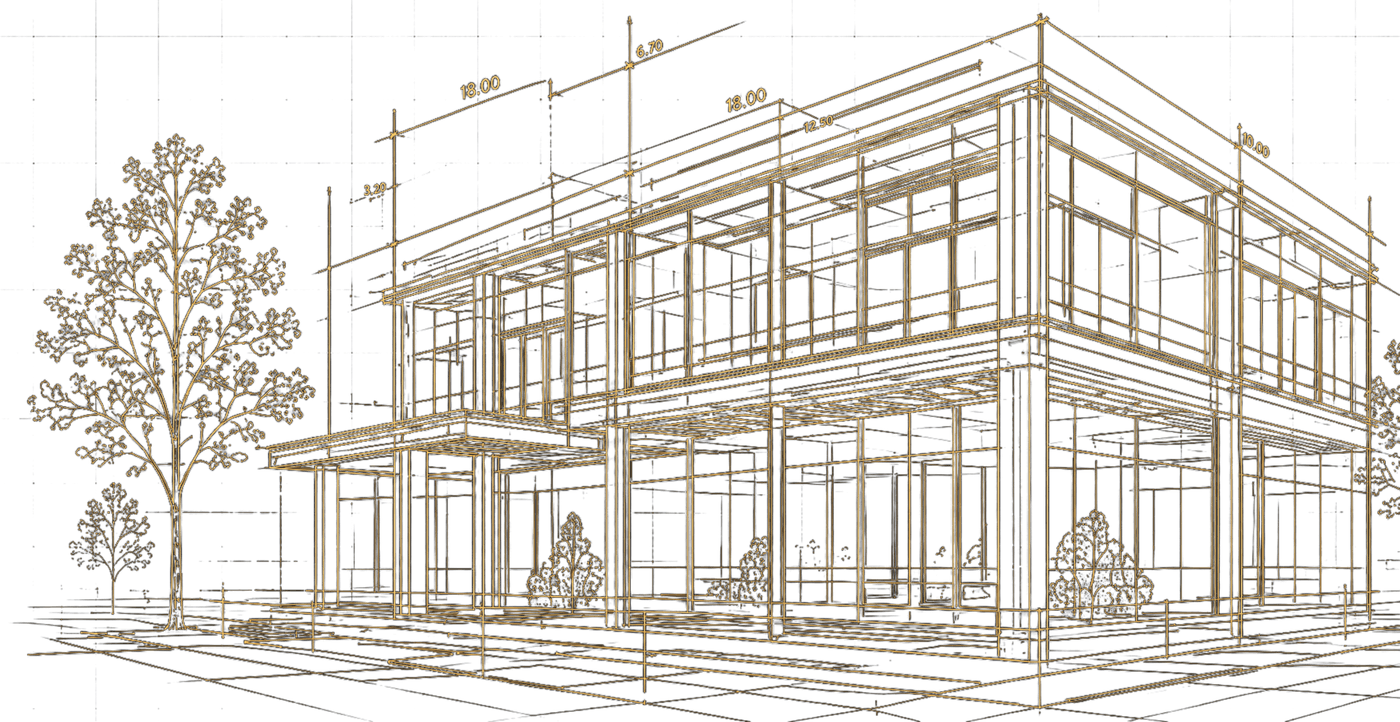 Architectural blueprint illustration